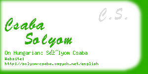 csaba solyom business card